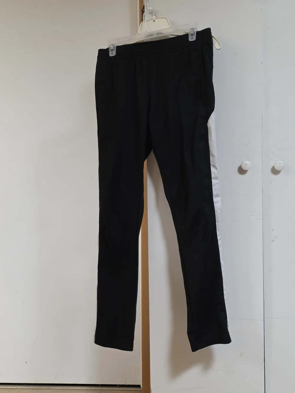 Augusta Sportswear Black Track Pants with White Side Stripe